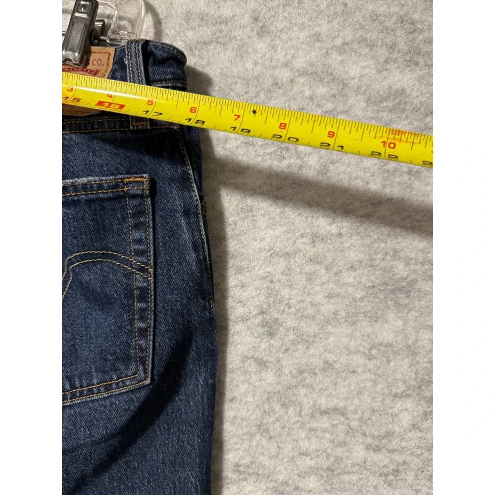 Levi's 501 Women's 31x26 Distressed Straight Leg Denim Dark Wash Ankle